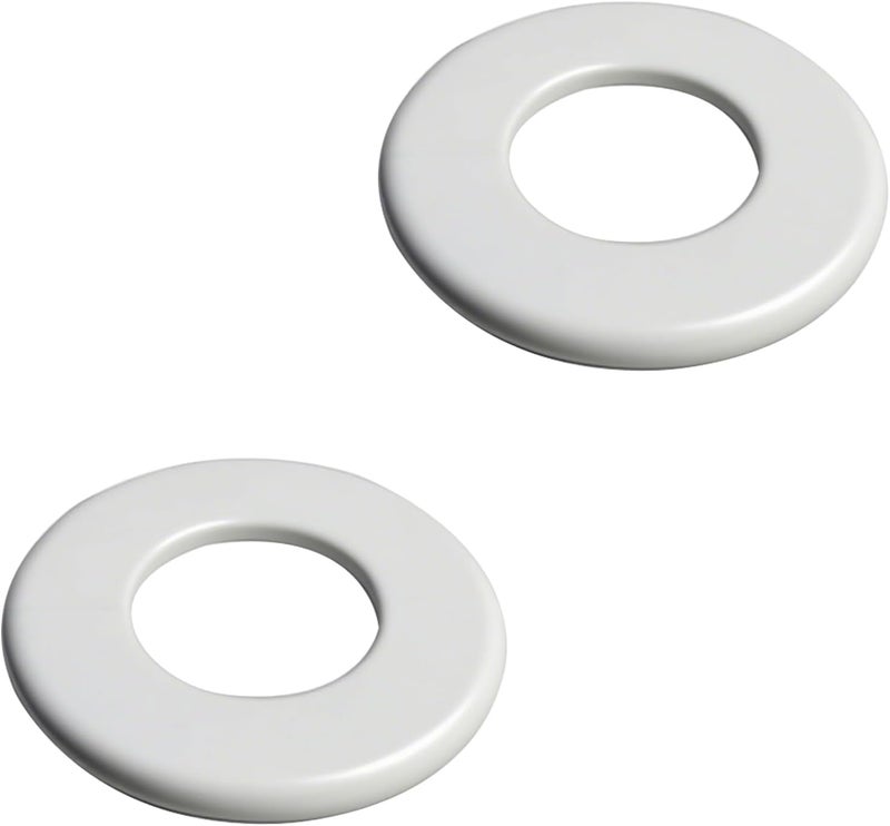CAcoverVA 2 Pack Wall Split Flange for 2.01 Inch/51mm OD Pipe ABS Escutcheon Plate Self-Adhesive Round Plumbing Cover Plates for Water Pipe Faucet Decoration, White - Image 1